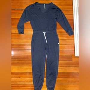 VUORI WOMENS LUX ROMPER JUMPSUIT LONG SLEEVE BLUE SIZE SMALL